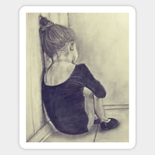 Sad Little Dancer Girl Sticker